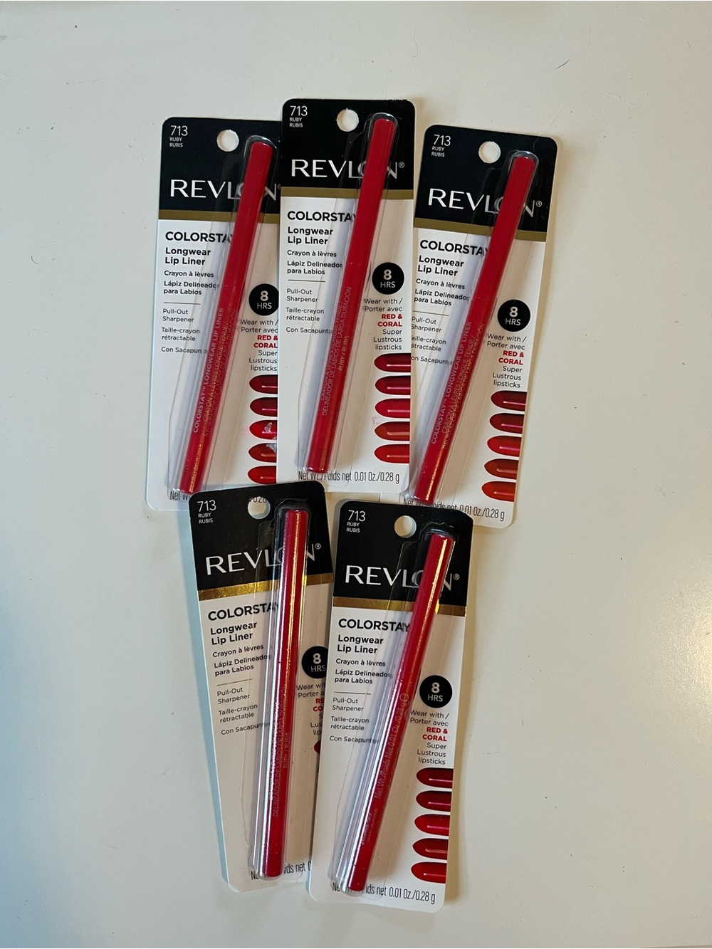 5 New Revlon Colorstay Lip Liner 713 Ruby